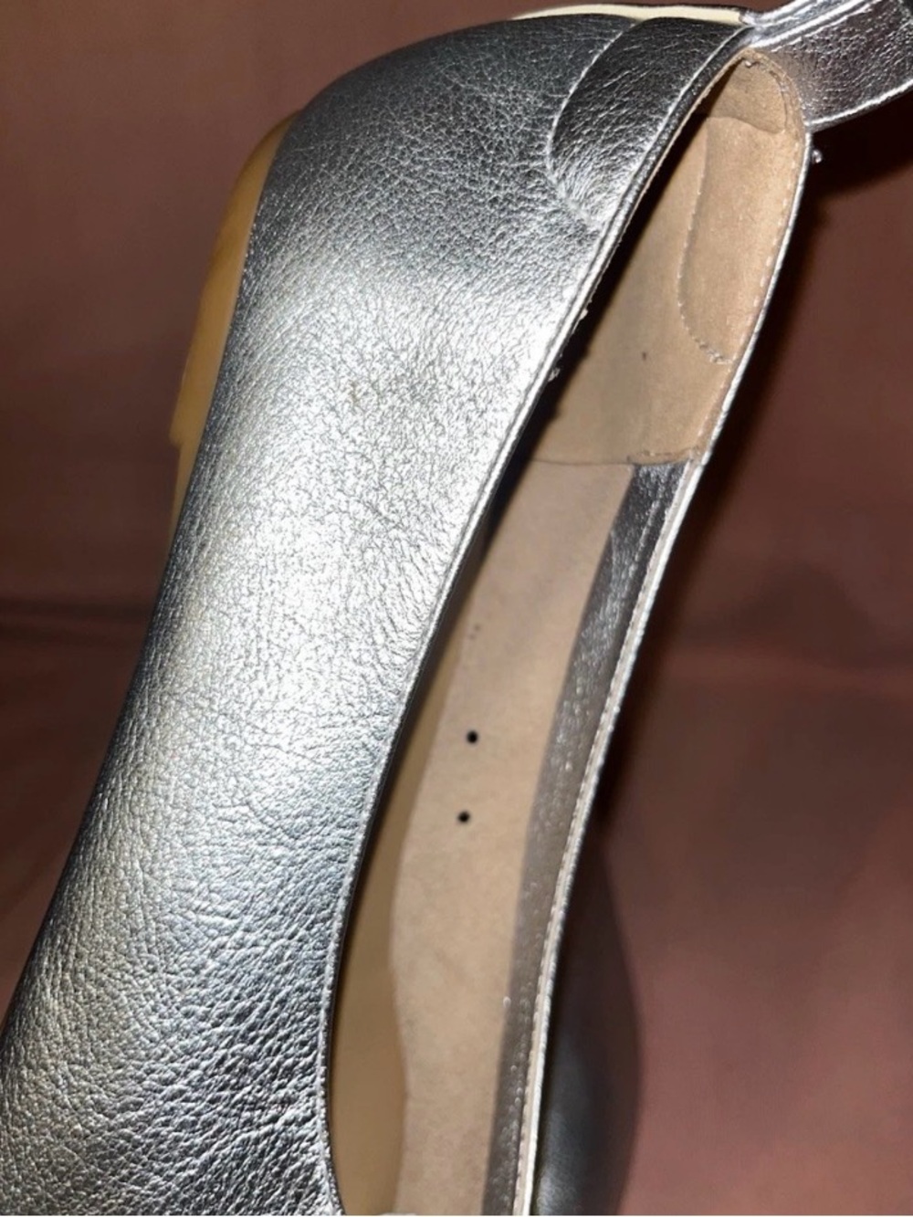 Woman’s Everlane The Day Glove Italian leather Silver Ballet Flats Size 7.5 New - Picture 2 of 5